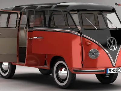 Volkswagen Type 2 Samba 1959 3D model