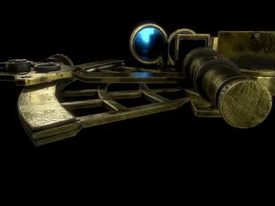 Antique Sextant Instrument Low-poly 3D model