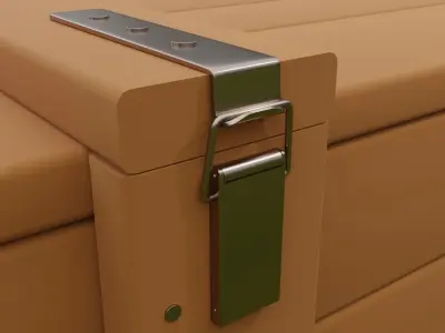 1-35 scale military style low wooden case for diorama 3D model