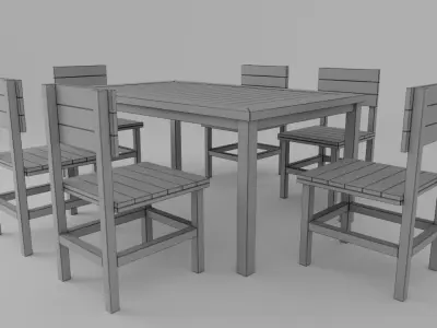 Outdoor Table and Chair Free 3D model