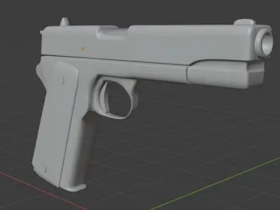 1940 colt pistol Low-poly 3D model