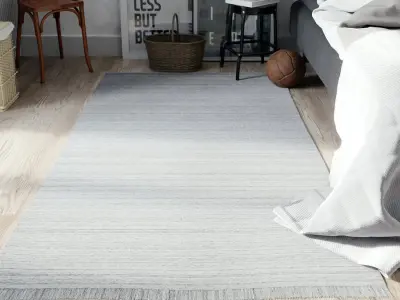  Lined Designer Rug Model, Ash Grey 