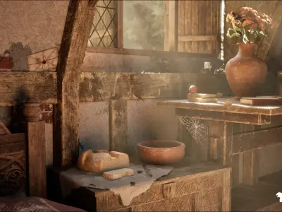 Traces of Time Medieval Environment Low-poly 3D model