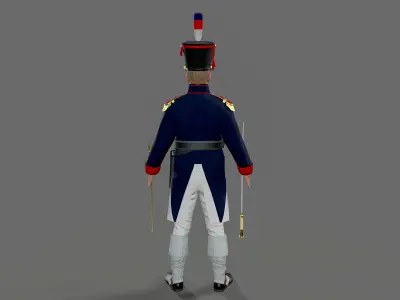 Napoleon soldier Low-poly 3D model