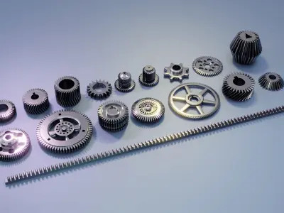 Engineering kitbash inserts pack over 70 models Low-poly 3D model
