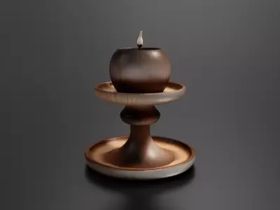 Bougeoir en bois 03 3D print model