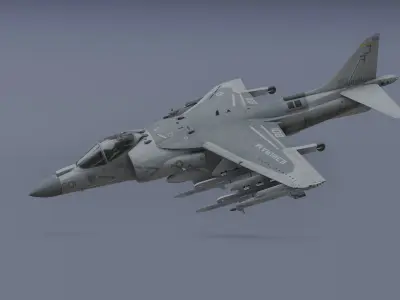 H-rier plus - fighter jet  Low-poly 3D model
