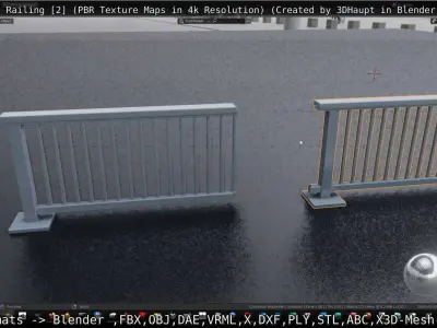 Bridge Railing Components 2 Low-poly 3D model