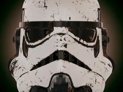 Star Wars Damaged stormtrooper helmet 3D model