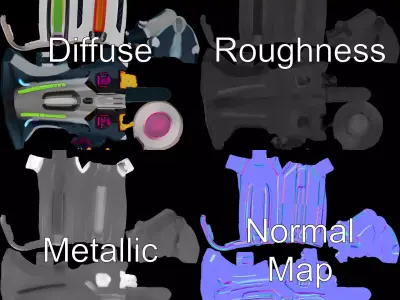 Neon Rifle model pack Low-poly 3D model