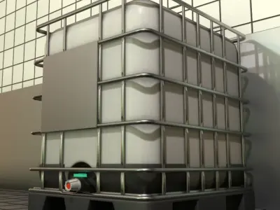 1000 Liter IBC Container High-Poly-Version 3D model
