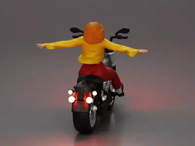 Boldly Riding Through the Air with a Powerful Motorbike Stance 3D print model