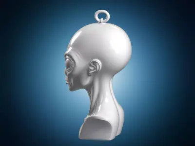 Alien Head Charm 3D print model