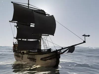 Old Ship Low-poly 3D model