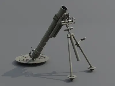 T25 155mm Mortar Low-poly 3D model