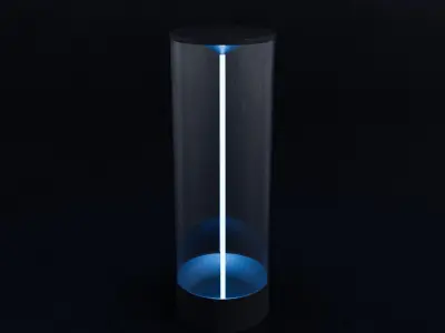 Futuristic LED Cylinder Desk Lamp 3D Model 3D model