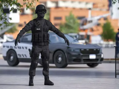 SWAT Police Officer Tactical Gear 3D model
