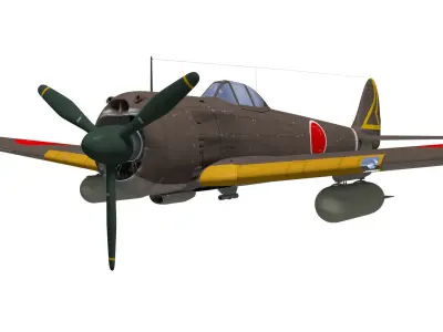 Ki43 Hayabusa type3-kou oscar 3D model
