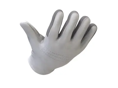 White Dirty Tactical Glove 3D model