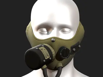 Gas mask protection scifi futuristic  Low-poly 3D model