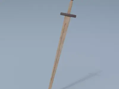 Wooden sword Free low-poly 3D model