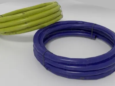 Low poly PVC gas or water pipes Low-poly 3D model