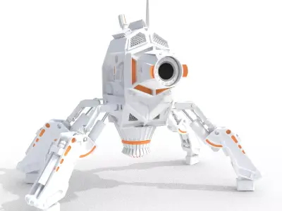 Futuristic Droid Robot Free 3D model