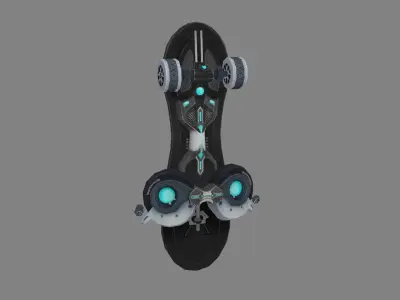 cartoon skateboard - aircraft Low-poly 3D model