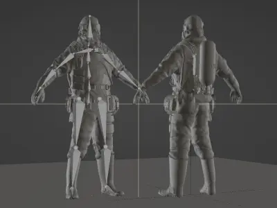 HAZMAT NBC Suit Rigged 3D model