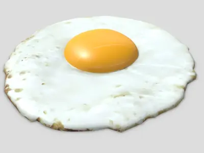 Fried Egg 2 Low-poly 3D model