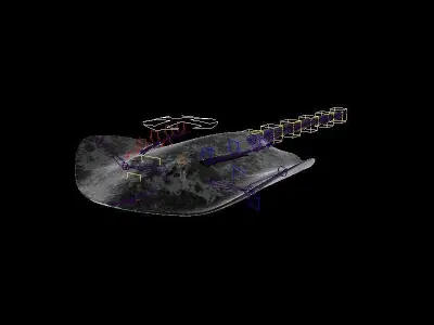 Round Ribbontail Ray Fish 3D model