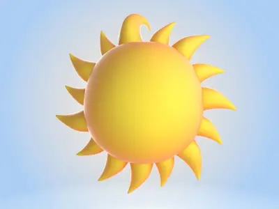 Cartoon Sun 3D model