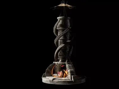 Medieval Tower Low-poly 3D model