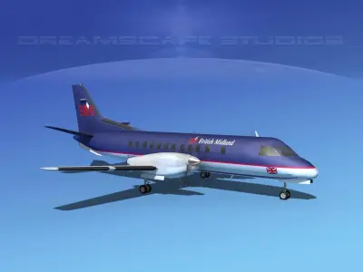 SAAB 340 British Midland 3D model