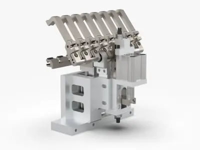 Rack and Pinion Gripper Mechanism 3D model