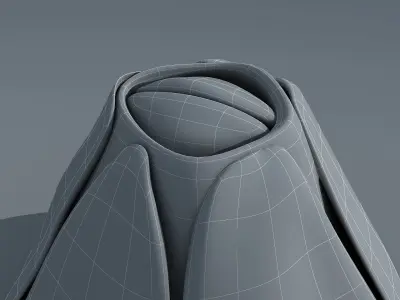 Adult Barnacle Balanus Low-poly 3D model