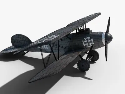 Albatros DIII German world war 1 plane  Low-poly 3D model