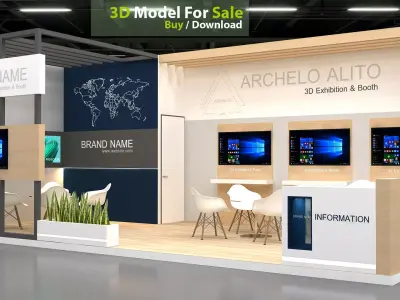 3d model exhibition Low-poly 3D model