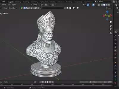 Medieval Bishop Chess Piece 3D print model