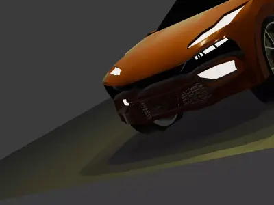 Electric two-toned color SUV Low-poly 3D model