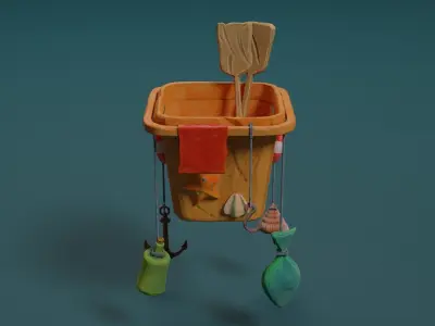 Sea asset Low-poly 3D model