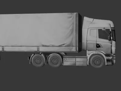 Cargo Semi Truck 3D Model 04 Low-poly 3D model