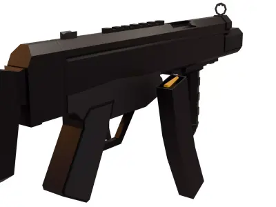 Low-Poly Stylized Sub-Machine Gun Low-poly 3D model