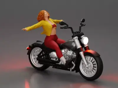 Boldly Riding Through the Air with a Powerful Motorbike Stance 3D print model