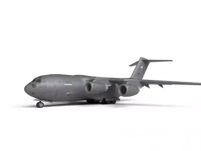 Boeing C17 Globemaster III Transport Aircraft Low-poly 3D model