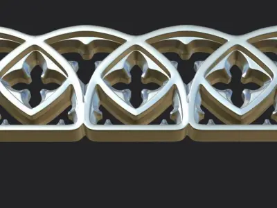 Gothic ornament 1 Low-poly 3D model