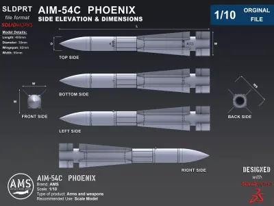 AIM-54C Phoenix - Orginal File 3D model