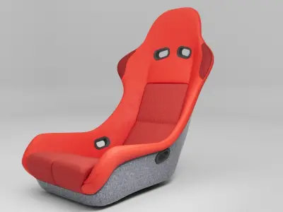 Car Seat Bucket-Seat Low-poly 3D model