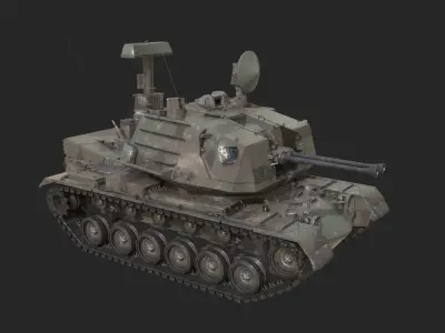 3 coatings of USA ARMY M247 self-propelled anti-aircraft gun Low-poly 3D model