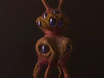 Octopus Meduse Low-poly 3D model